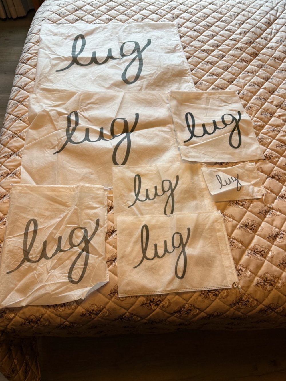 Lug Storage bags set of 7 all mixed sizes
